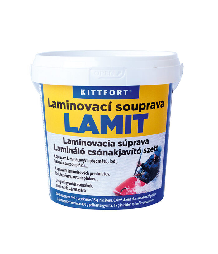 Súprava je určená na opravy laminátových predmetov, napr. lodí, bazénov, športových potrieb a autodielov.