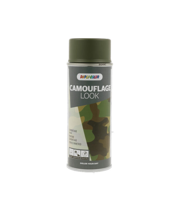 Objavte fascinujúci CAMOUFLAGE LOOK. S týmto novým farebným rozsahom v DUPLI-COLOR môžete dať svojim projektom jedinečný nádych. Trendové farebné odtiene, inšpirované maskáčovou a vojenskou tematikou, umožňujú individuálny dizajn, ktorý upúta každého.