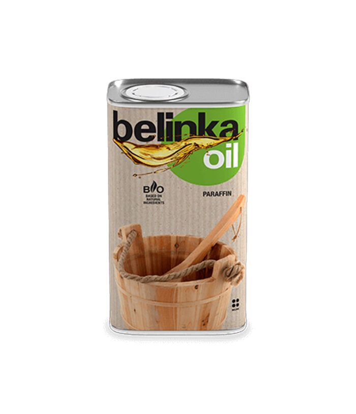 Belinka Oil Paraffin sa používa na ochranu dreva v saunách. Zvyšuje odolnosť voči nečistote a vlhkosti. Je vhodný na ochranu všetkých typov dreva.