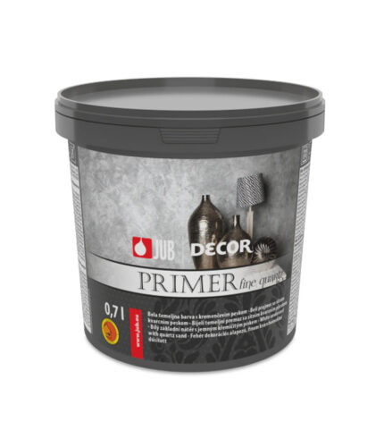 DECOR Primer fine quartz je základný náter bielej farby určený na dosiahnutie drsnejšieho efektu podkladu