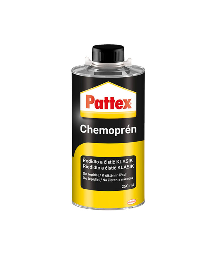 PATTEX Chemoprén Riedidlo je univerzálne riedidlo kontaktných lepidiel PATTEX Chemoprén v prípade lepenia nenasiakavých povrchov.