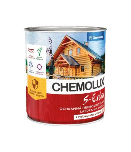 Chemolux S-extra je hrubovrstvová syntetická lazúra na drevo v exteriéri i interiéri.