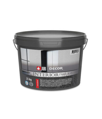 DECOR INTERIOR FINISH S 1,5 je dekoratívna tenkovrstvá omietka, pre ktorú je typický rovnomerne zrnitý povrch. Je určená na dekoratívnu ochranu vnútorných stenových povrchov.