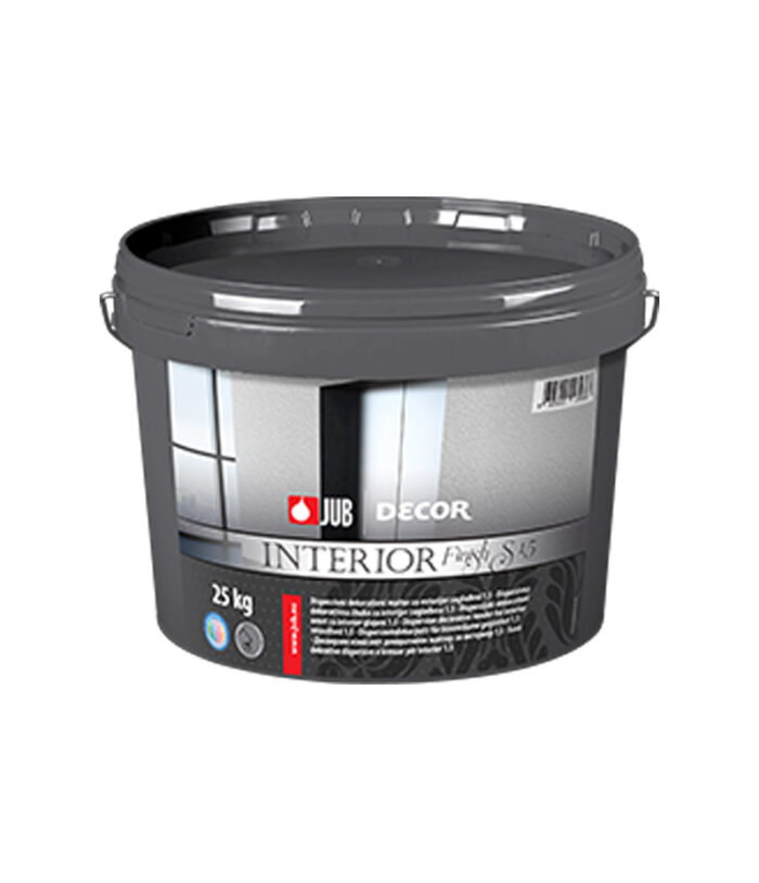 DECOR INTERIOR FINISH S 1,5 je dekoratívna tenkovrstvá omietka, pre ktorú je typický rovnomerne zrnitý povrch. Je určená na dekoratívnu ochranu vnútorných stenových povrchov.