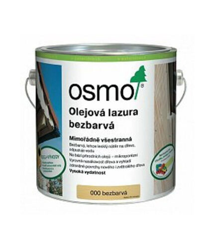 Osmo Olejová lazúra bezfarebná je hodvábne lesklý náter na drevo na báze prírodných olejov pre použitie v exteriéri.