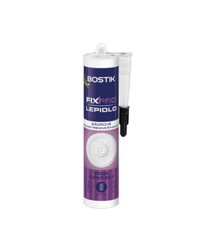 Bostik Fixpro lepidlo na štukatury je montážne lepidlo na báze vodnej akrylátovej disperzie, určené na upevňovanie polystyrénových alebo penových povrchových dekorácií a ornamentov na savé podklady, v interiéri.