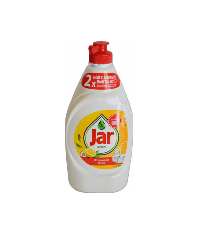 Jar prostriedok na umývanie riadu Lemon účinne odstraňuje mastnotu z riadu a zanecháva ho žiarivo čistý.