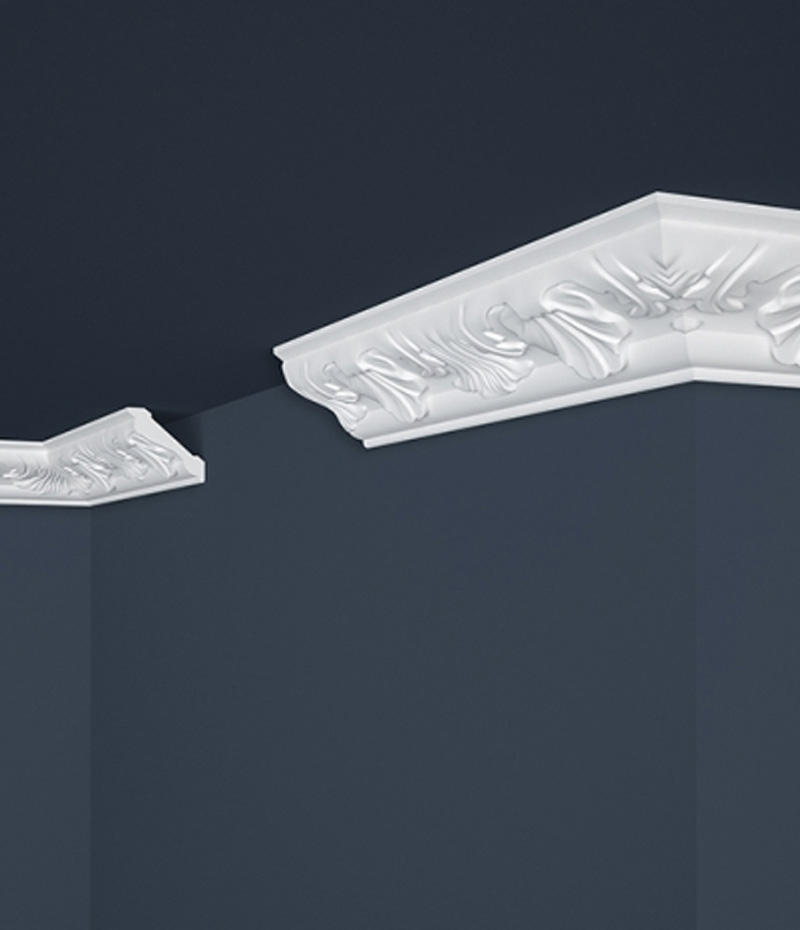 Stropná lišta s ornamentom z polystyrénu (EPS), ktorá vyzerá skvele v interiéroch akéhokoľvek štýlu.