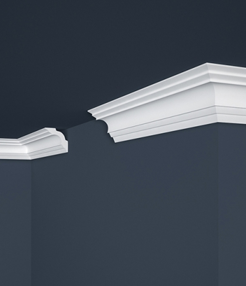 Elegantná, klasická stropná lišta vyrobená z polystyrénu.