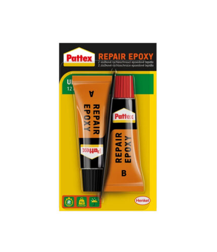 PATTEX Repair Epoxy je mimoriadne silné dvojzložkové epoxidové lepidlo bez prchavých rozpúšťadiel na permanentné opravy, lepenie a fixovanie.