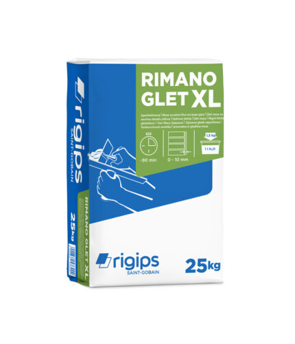 Rimano Glet XL je biela jemná tenkovrstvová sadrová omietka so špeciálnou priľnavosťou na použitie v interiéri.