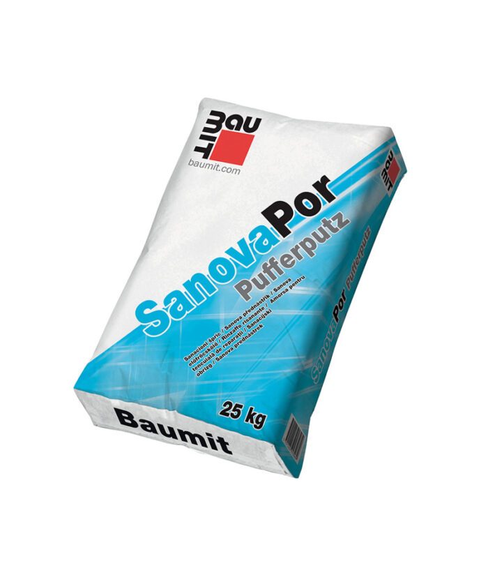 Sanačná podkladová omietka na ukladanie solí, pre hrúbku 20 - 80 mm.