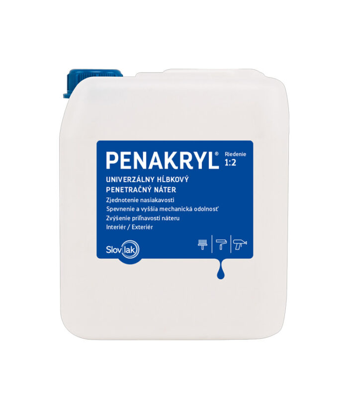Univerzálny bezfarebný penetračný náter na omietky, ktorý spevňuje a zjednocuje savosť vrchného náteru.