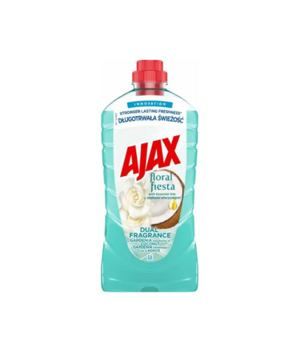 AJAX Floral Fiesta je univerzálny čistiaci prostriedok s esenciálnymi olejmi pre žiarivo čisté povrchy a príjemne svieží domov až na 24 h po uprataní.