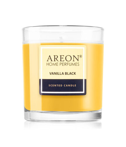 Vonná sviečka Areon Scented Candle Vanilla Black prevonia váš domov nádhernou vôňou a vytvorí tak útulnú atmosféru, vďaka ktorej sa budete vždy cítiť skvelo.