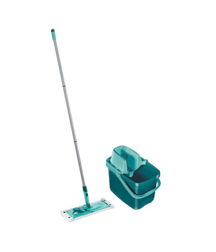 Sada obsahuje mop, vedro a nástavec COMBI, na umývanie podláh bez kontaktu rúk a špinavej vody, pre všetky typy podláh (parkety, lamino a drevo).