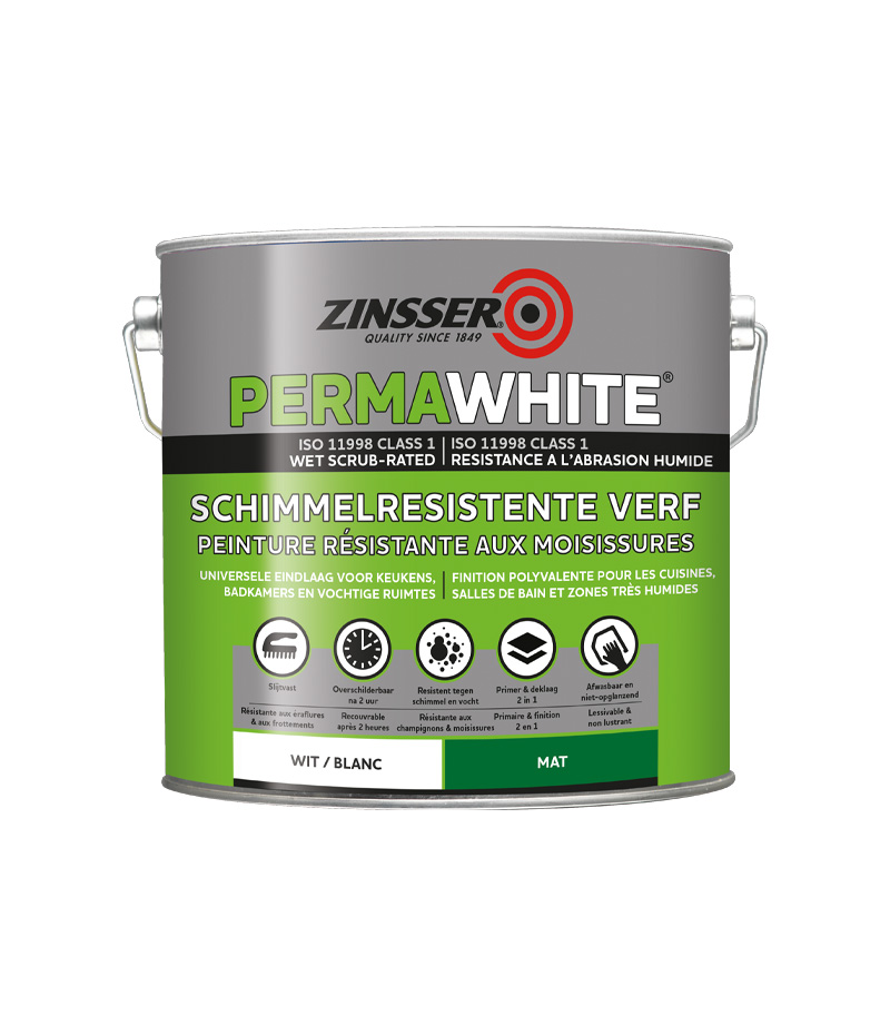 colormika.sk-zinsser-permawhite-matt Vysoko odolná akrylová interiérová farba, špeciálne vyvinutá pre renováciu a ochranu vnútorných priestorov. Zaschnutý náter pôsobí proti degradácií hubami a plesňami.