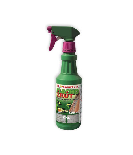 Postrekový prípravok pre likvidáciu machu zo striech, skleníkov, veránd, podmúroviek, chodníkov, náhrobných dosiek, tenisových kurtov a pod.